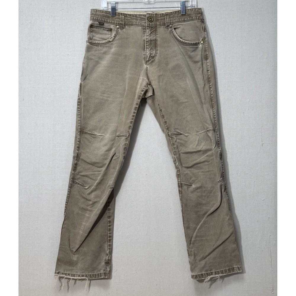 Kuhl Ryder Pants Mens 32x30 Beige Hiking Outdoor Stretch Workwear Distressed